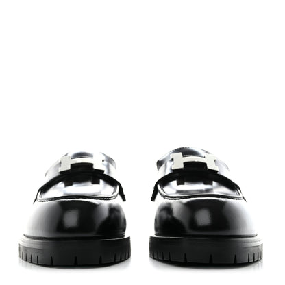 Hermes Calfskin Womens Faubourg Loafers 37.5 Black 2 of 10