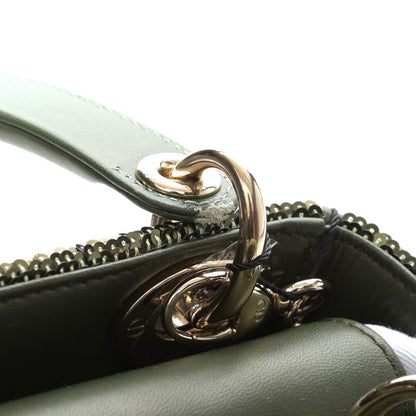 Christian Dior Calfskin Sequin Gradient Stitched Mini Lady Dior Green 11 of 13