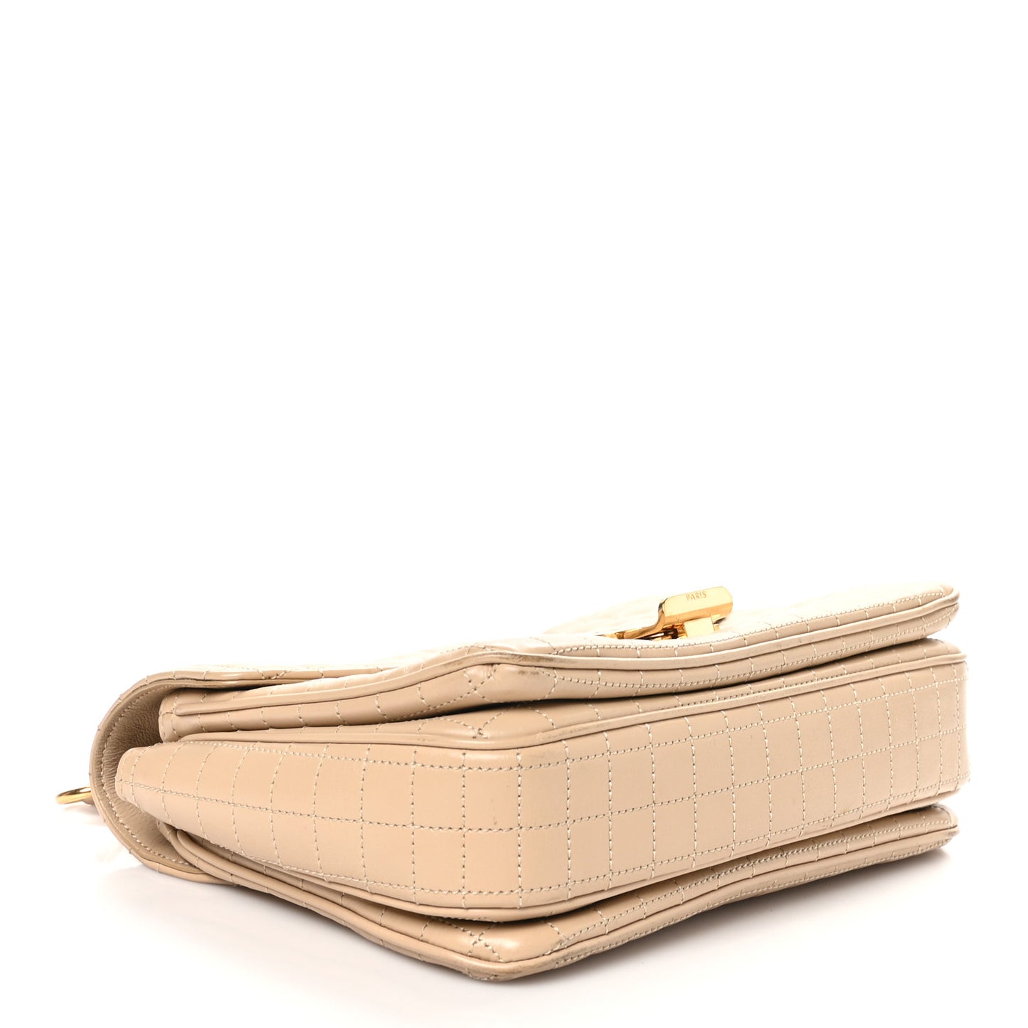 Calfskin Quilted Medium C Bag Light Beige