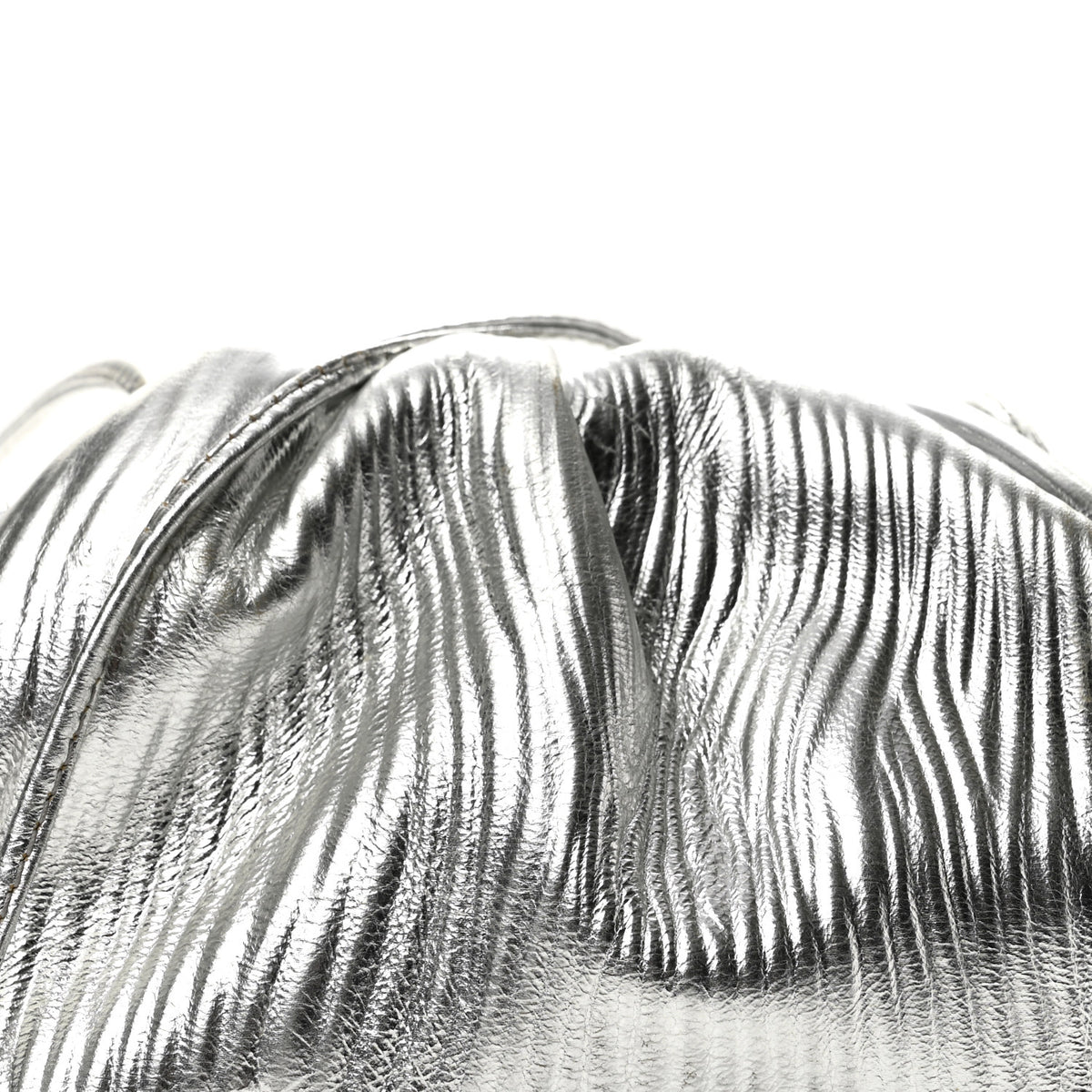 Metallic Bark Calfskin The Mini Pouch Silver