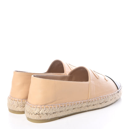 Chanel Lambskin CC Espadrilles 38 Beige Black 4 of 11