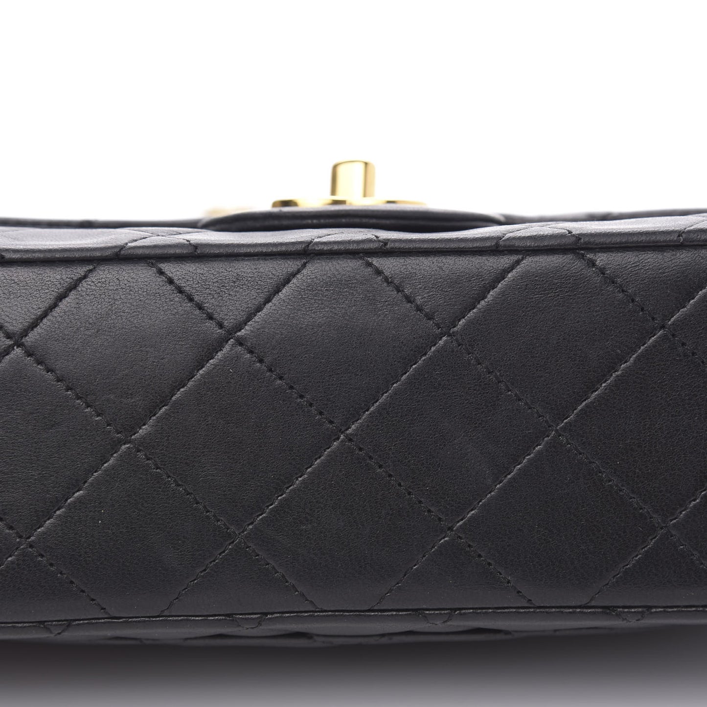 Lambskin Quilted Small Double Flap Black