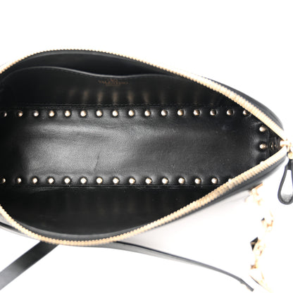 Valentino Garavani Smooth Calfskin Rockstud East West Crossbody Clutch Bag Black 5 of 11