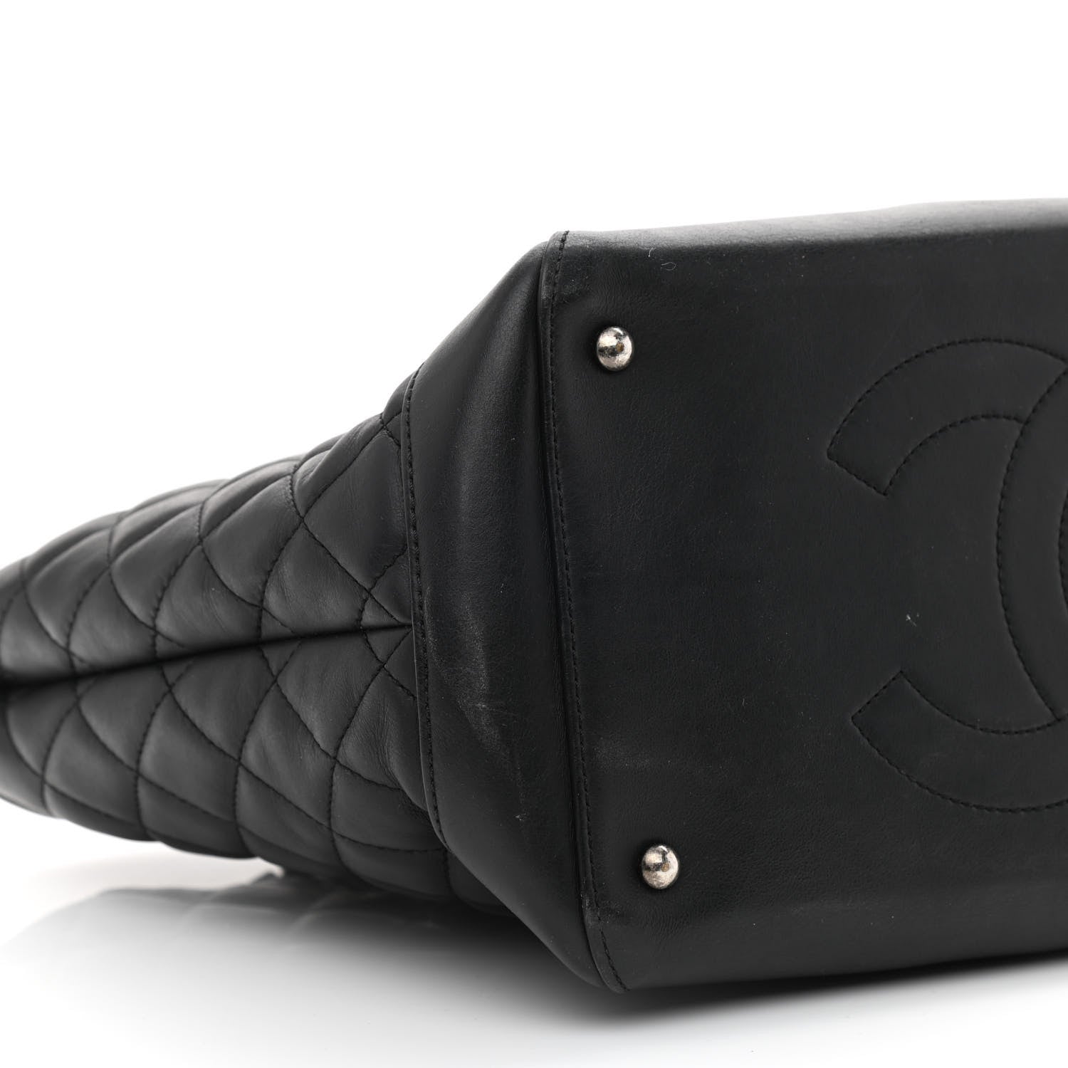 Chanel Calfskin Quilted Small Easy Shopping Tote Black 9 of 12