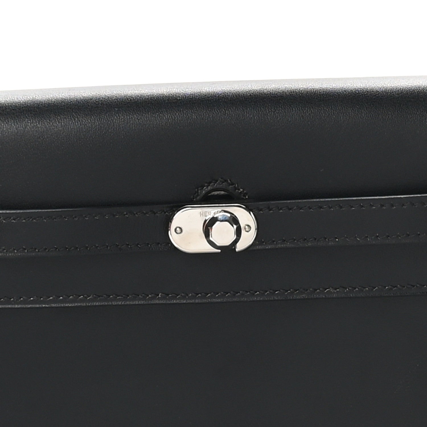 Hermes Box Kelly Crutch Clutch Black 7 of 8