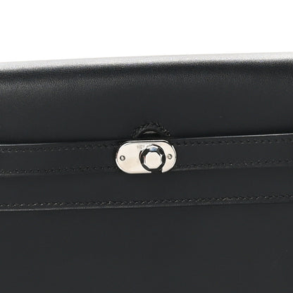 Hermes Box Kelly Crutch Clutch Black 7 of 8