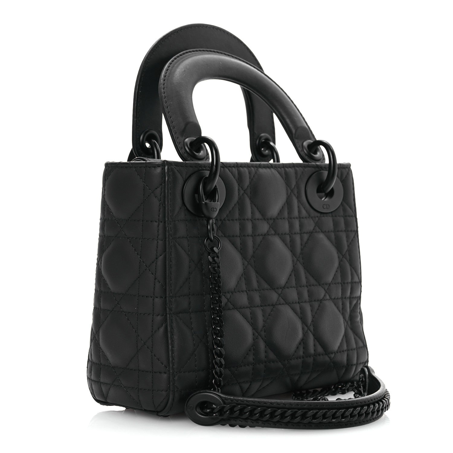 Christian Dior Ultra Matte Calfskin Cannage Mini Lady Dior Black 3 of 15