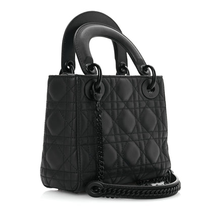 Christian Dior Ultra Matte Calfskin Cannage Mini Lady Dior Black 3 of 15