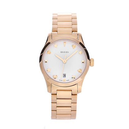 Gucci Stainless Steel 27mm G-Timeless Charm Quartz Watch Gold 1 of 6