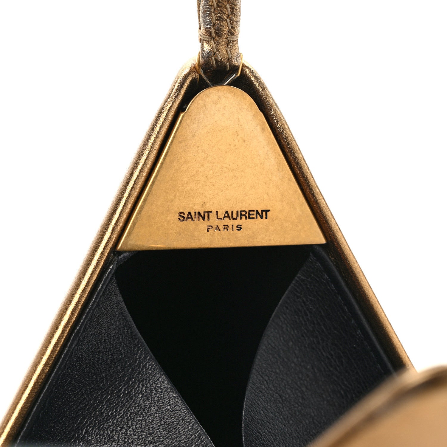 Saint Laurent Metallic Lambskin Pyramid Clutch Brome 8 of 8