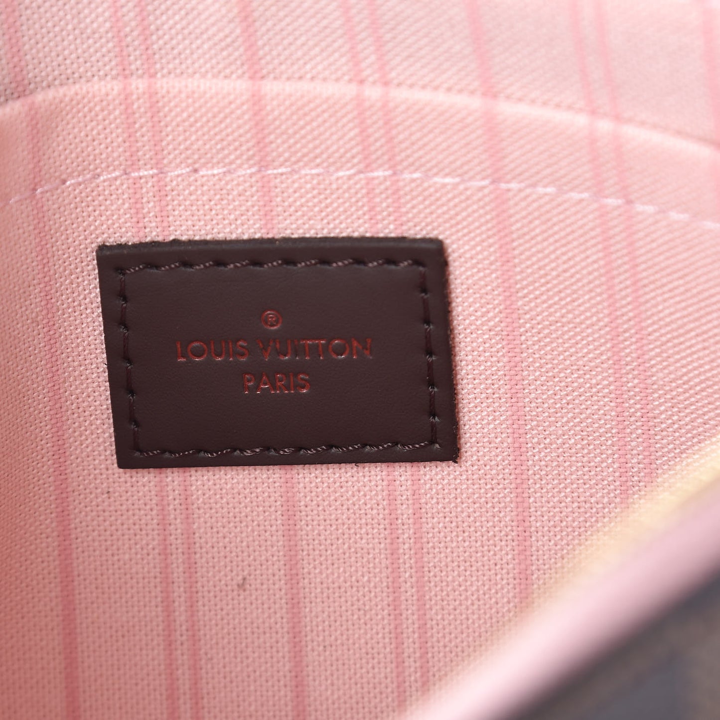 Damier Ebene Neverfull MM GM Pochette Rose Ballerine