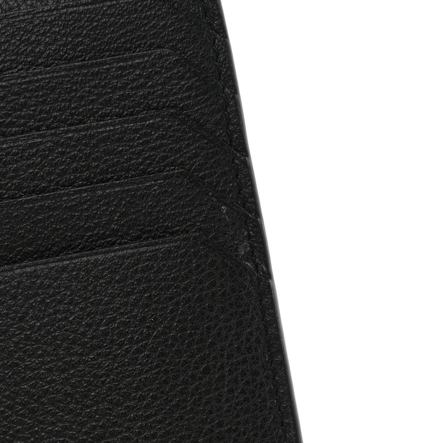 Grained Calfskin Monogram 5 Fragments Zip Pouch Card Holder Black