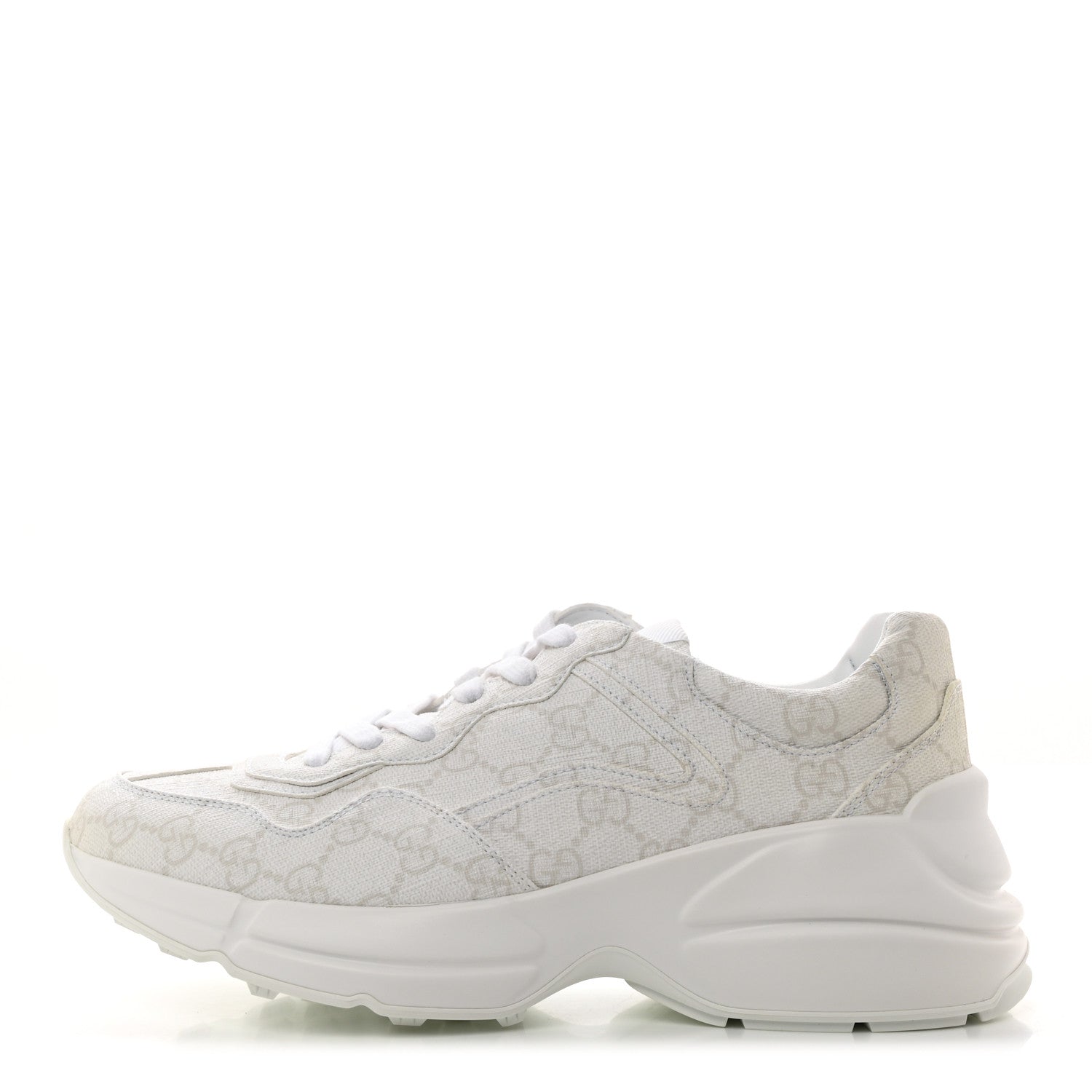 Gucci GG Supreme Monogram Womens Rhyton Sneakers 39.5 White 1 of 9