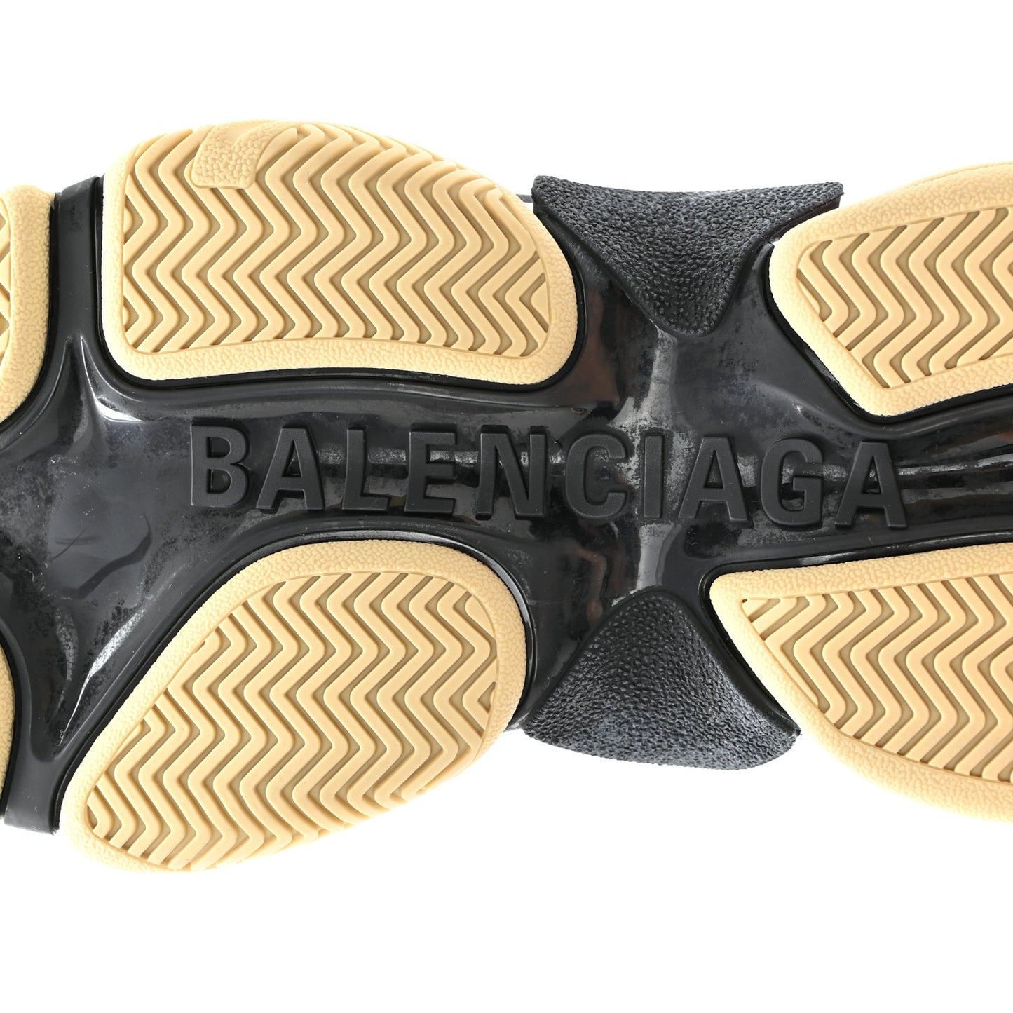 X GUCCI GG Supreme Monogram Allover Logo Womens Triple S Sneakers 37 Beige Ebony Mystic White