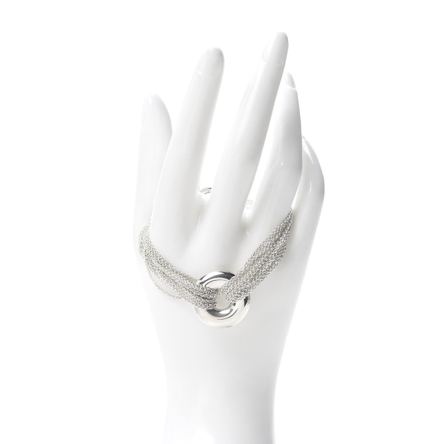 Sterling Silver Multi-Chain Circle Toggle Bracelet
