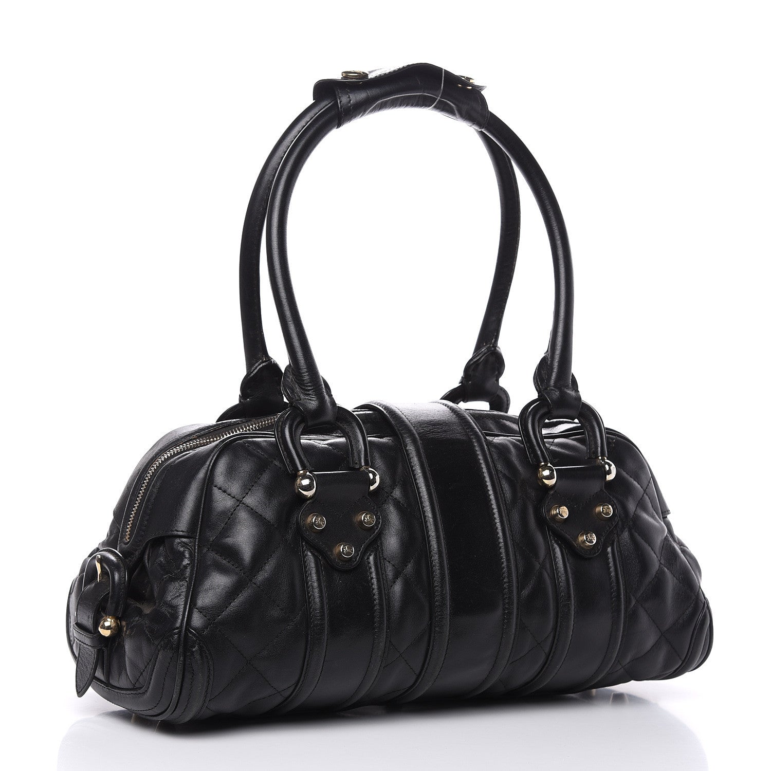 Burberry Calfskin Quilted Manor Satchel Black 3 of 18