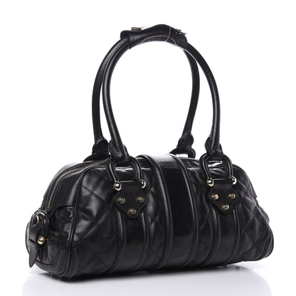 Burberry Calfskin Quilted Manor Satchel Black 3 of 18