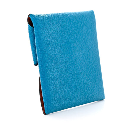 Hermes Chevre Mysore Bastia Verso Coin Purse Bleu Frida Cuivre 3 of 8