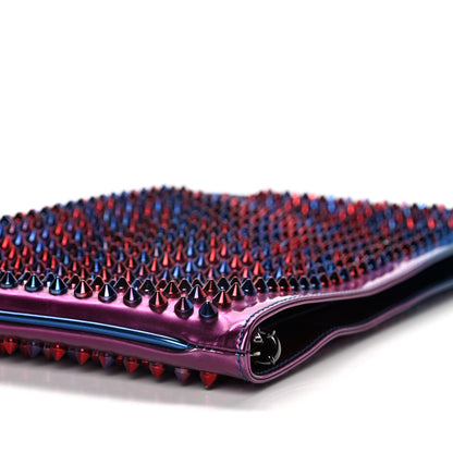 Christian Louboutin Patent Scarabe Spikes Loubiposh Chain Clutch Rose Digitale 8 of 20