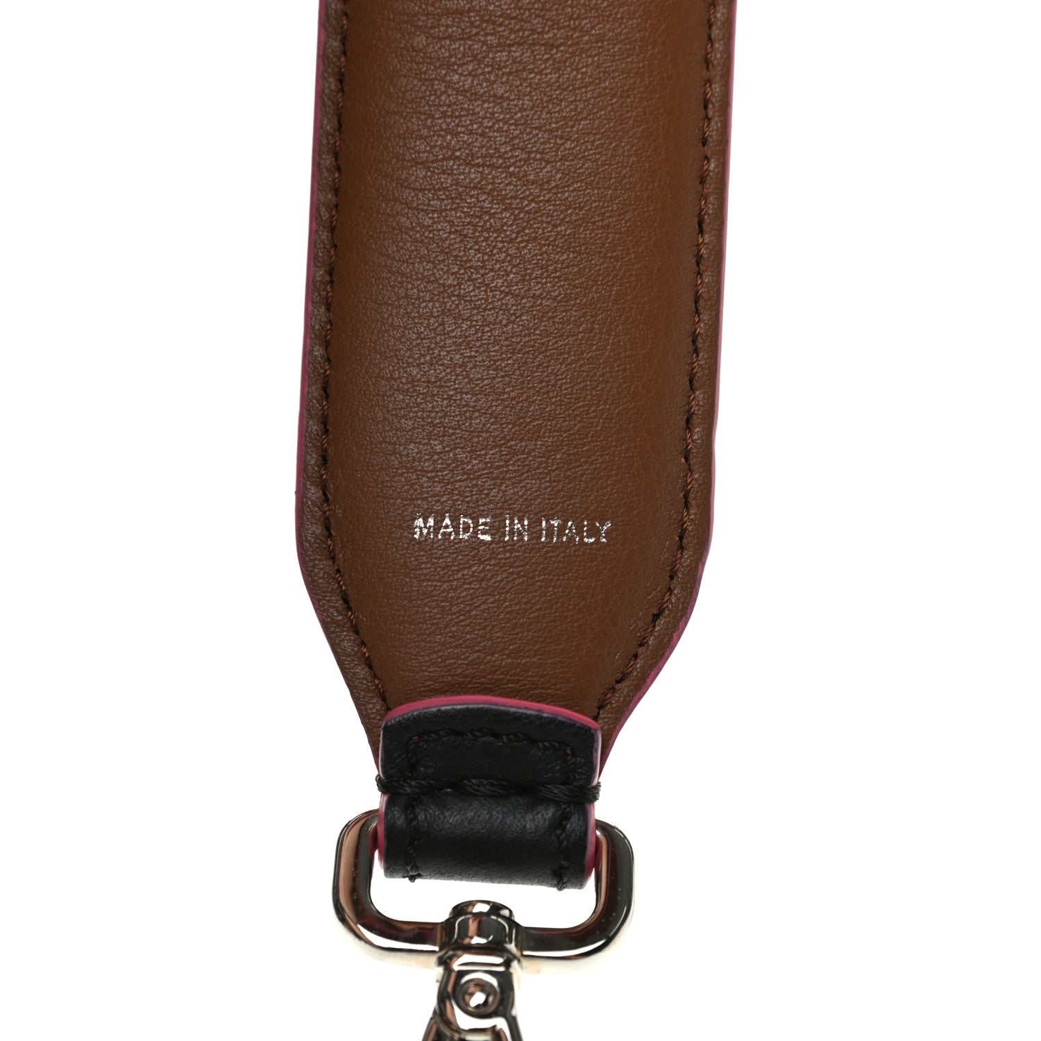 Fendi Vitello Dolce Plexiglass Bi-Color Studded Strap You Black Brownie Multicolor 4 of 4