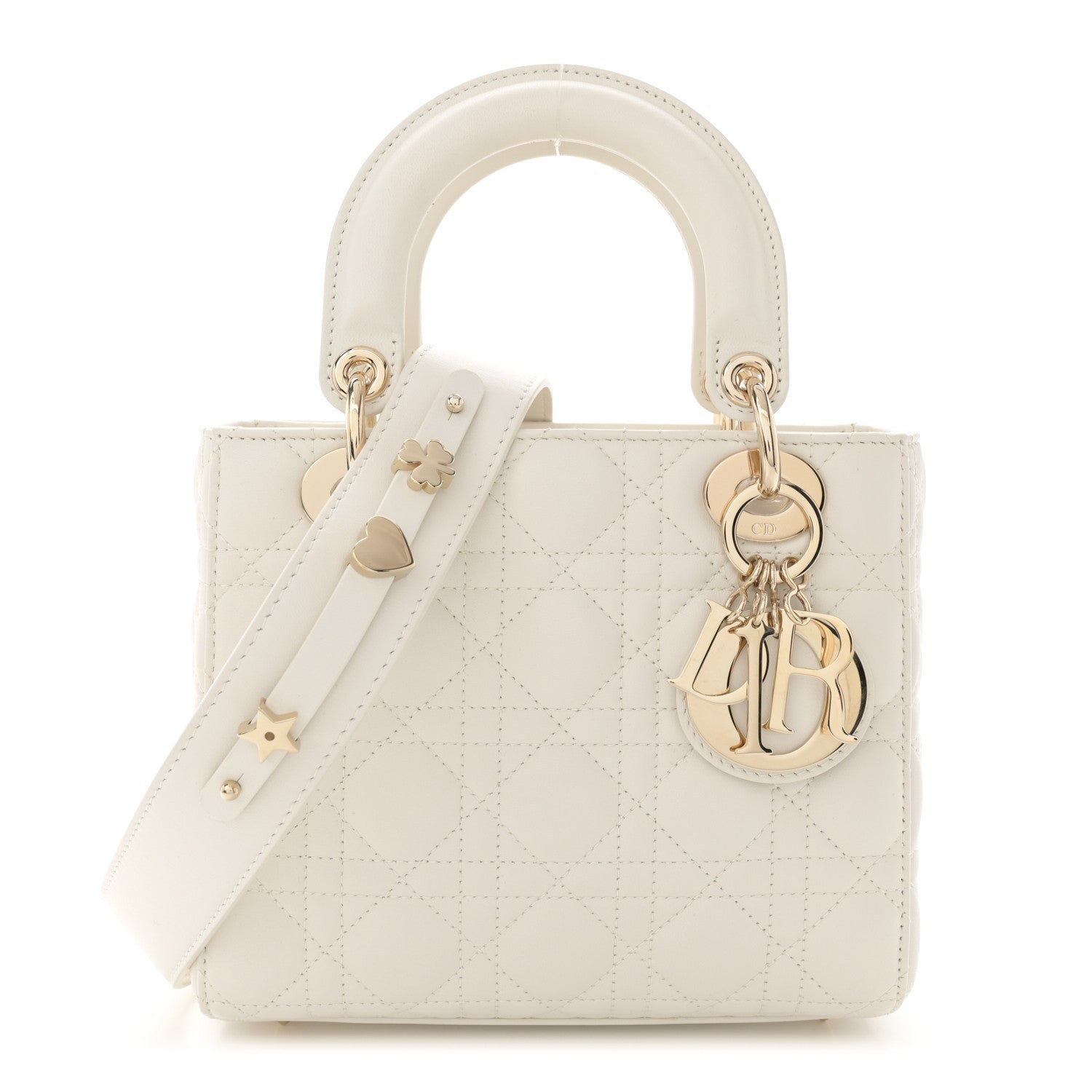 Christian Dior Lambskin Cannage Small My ABCDior Lady Dior White 1 of 10