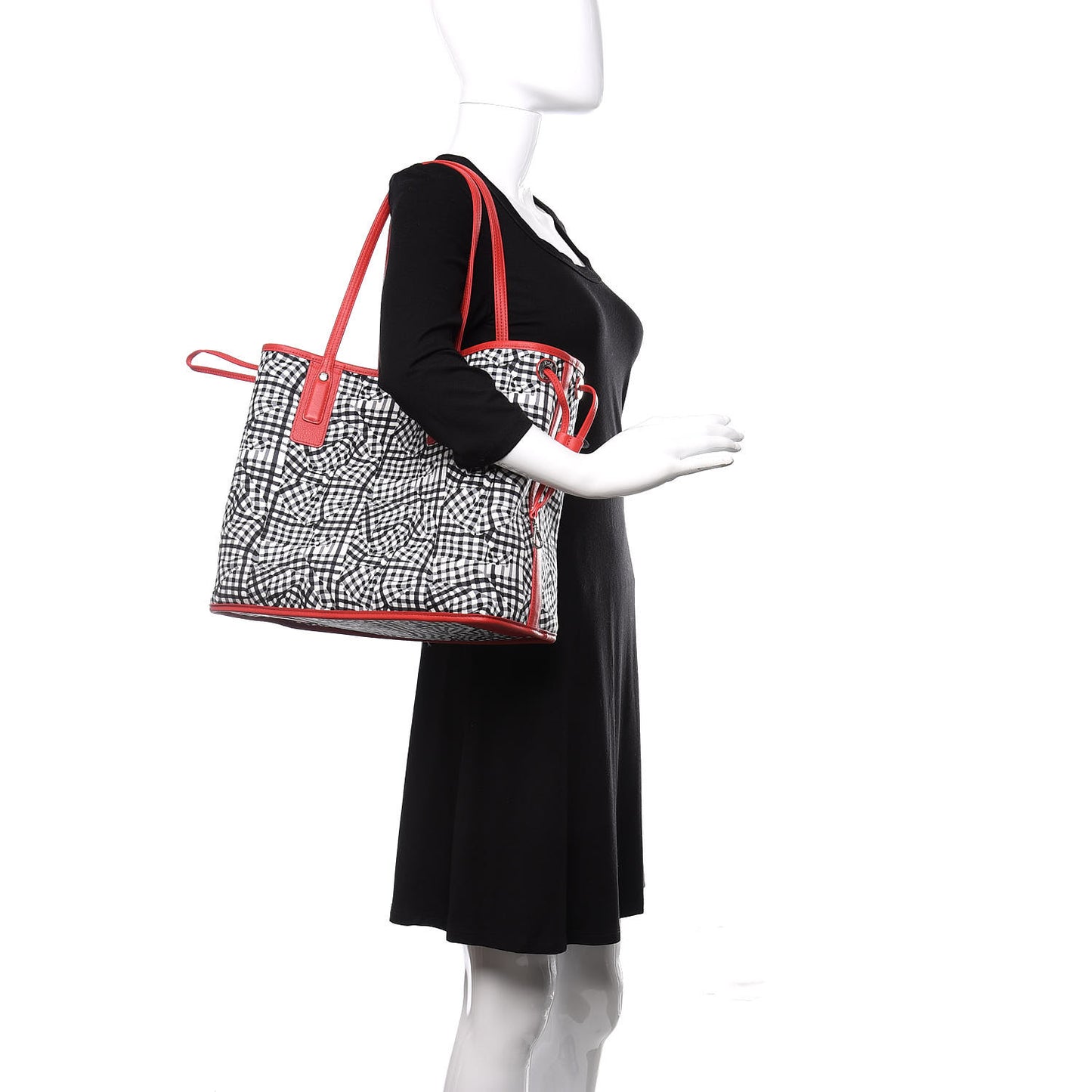 Visetos Medium Liz Reversible Shopper Tote Black Red