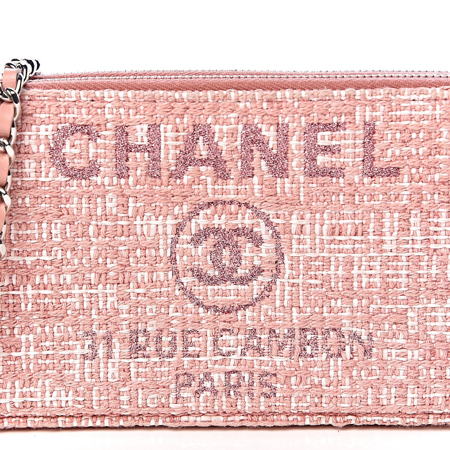 Chanel Canvas Small Deauville Clutch With Chain Pink 11 of 13