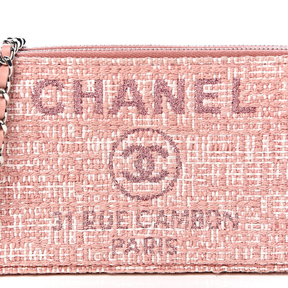 Chanel Canvas Small Deauville Clutch With Chain Pink 11 of 13