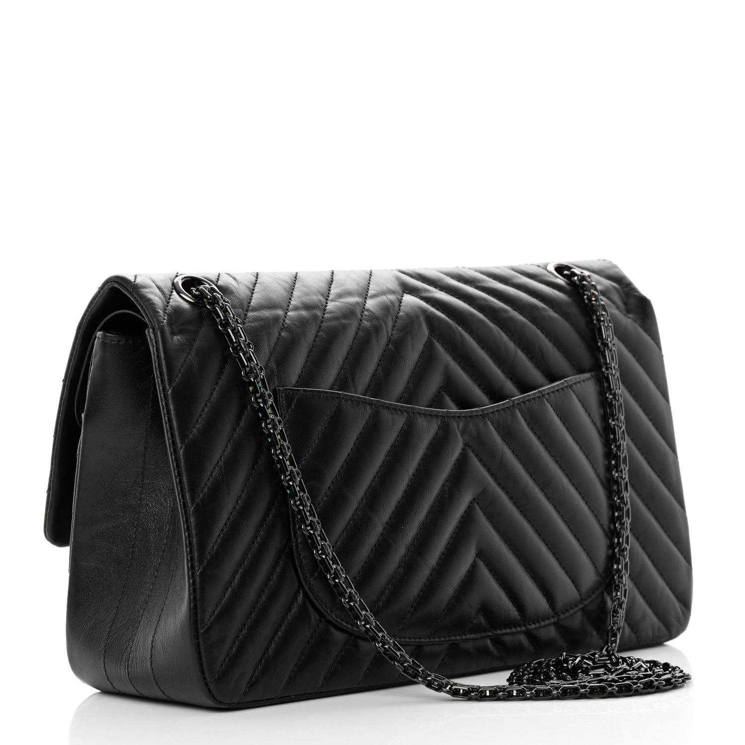 Chanel Aged Calfskin Chevron Quilted 2.55 Reissue 226 So Black 3 of 11