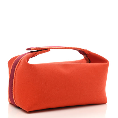 Hermes Canvas Small Bride-A-Brac Pouch Orange Burgundy 4 of 8