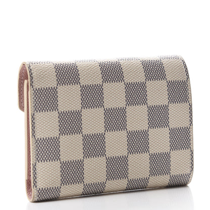 Louis Vuitton Damier Azur Victorine Wallet Rose Ballerine 3 of 8