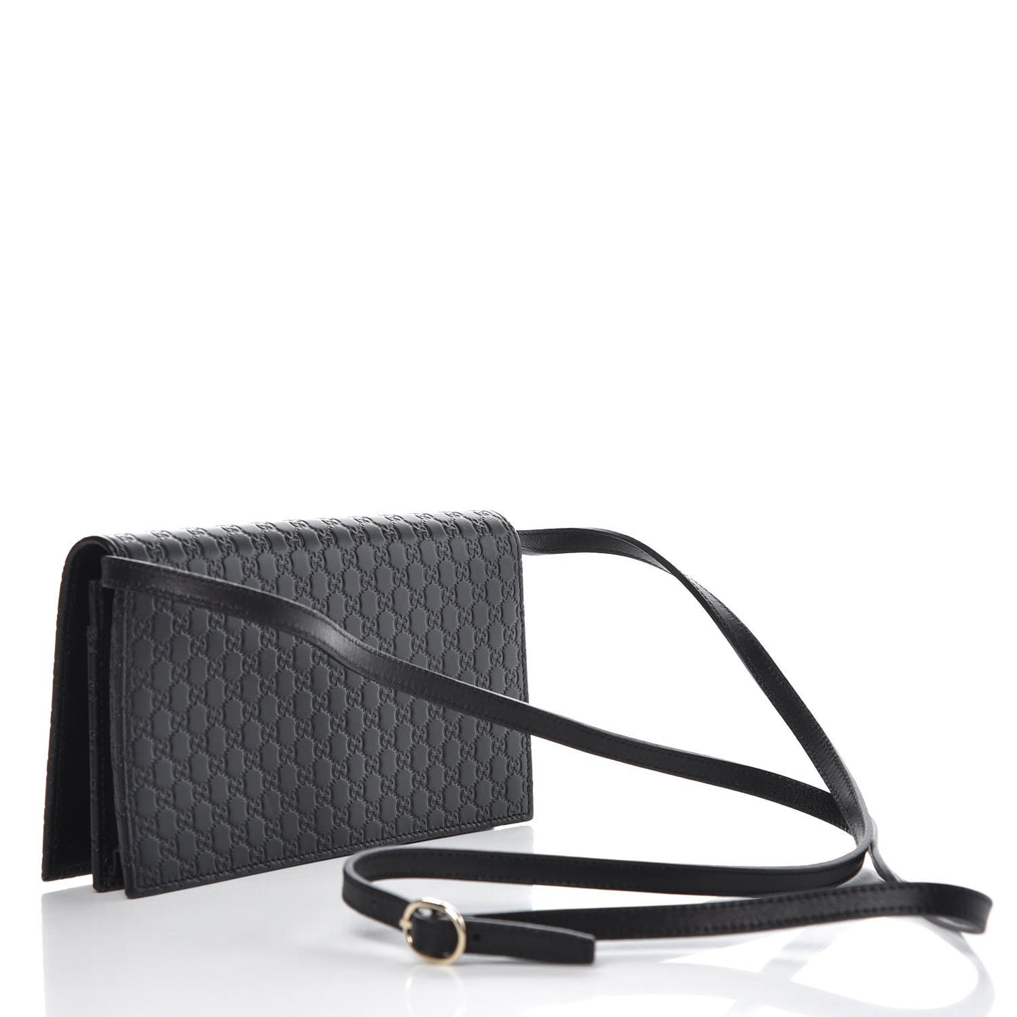Microguccissima Crossbody Wallet Black