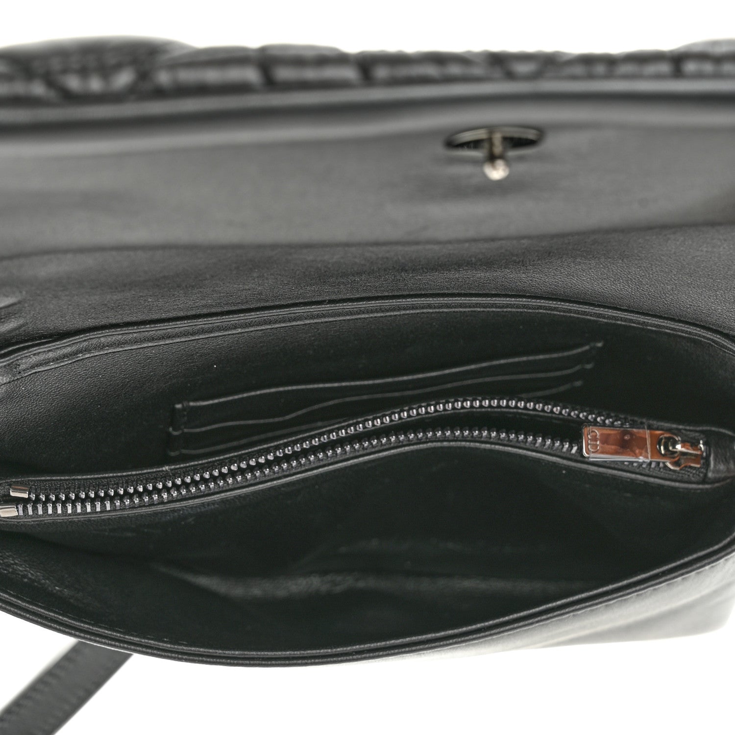 Christian Dior Calfskin Macrocannage Mini Caro Bag Black 5 of 9