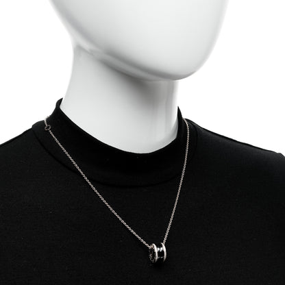 Bulgari 18K Rose Gold Black Ceramic Diamond B.Zero1 Pendant Necklace 2 of 6