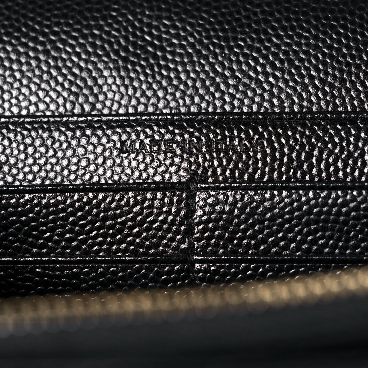 Grain De Poudre Matelasse Chevron Monogram Chain Wallet Black