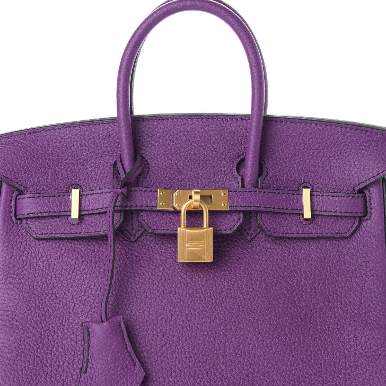 Hermes Togo Horseshoe Birkin 25 Anemone Black 10 of 10