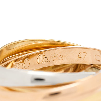 Cartier 18K Pink Yellow White Gold Small Trinity Ring 47 4 8 of 9