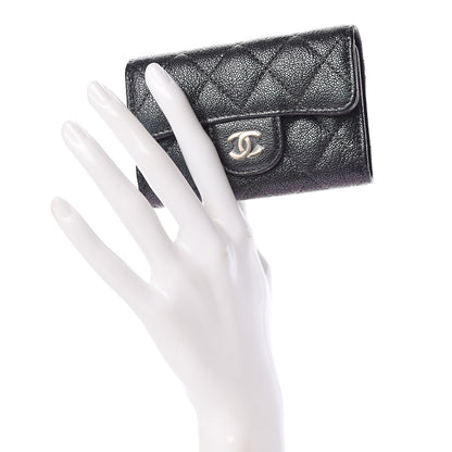 Chanel Iridescent Caviar Quilted Classic 4 Key Holder Wallet Black 2 of 10