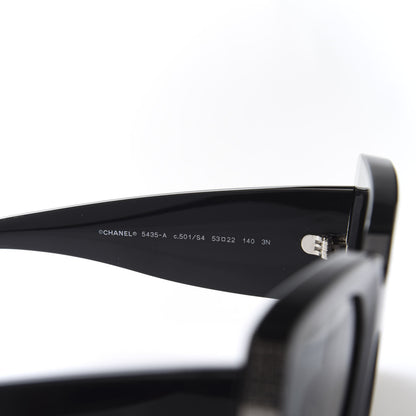 Chanel Acetate Rectangle Sunglasses 5435 Black 6 of 8