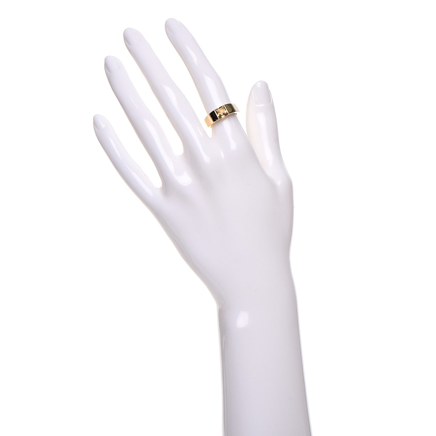 18K Yellow Gold Citrine Tank Ring 50 5.25