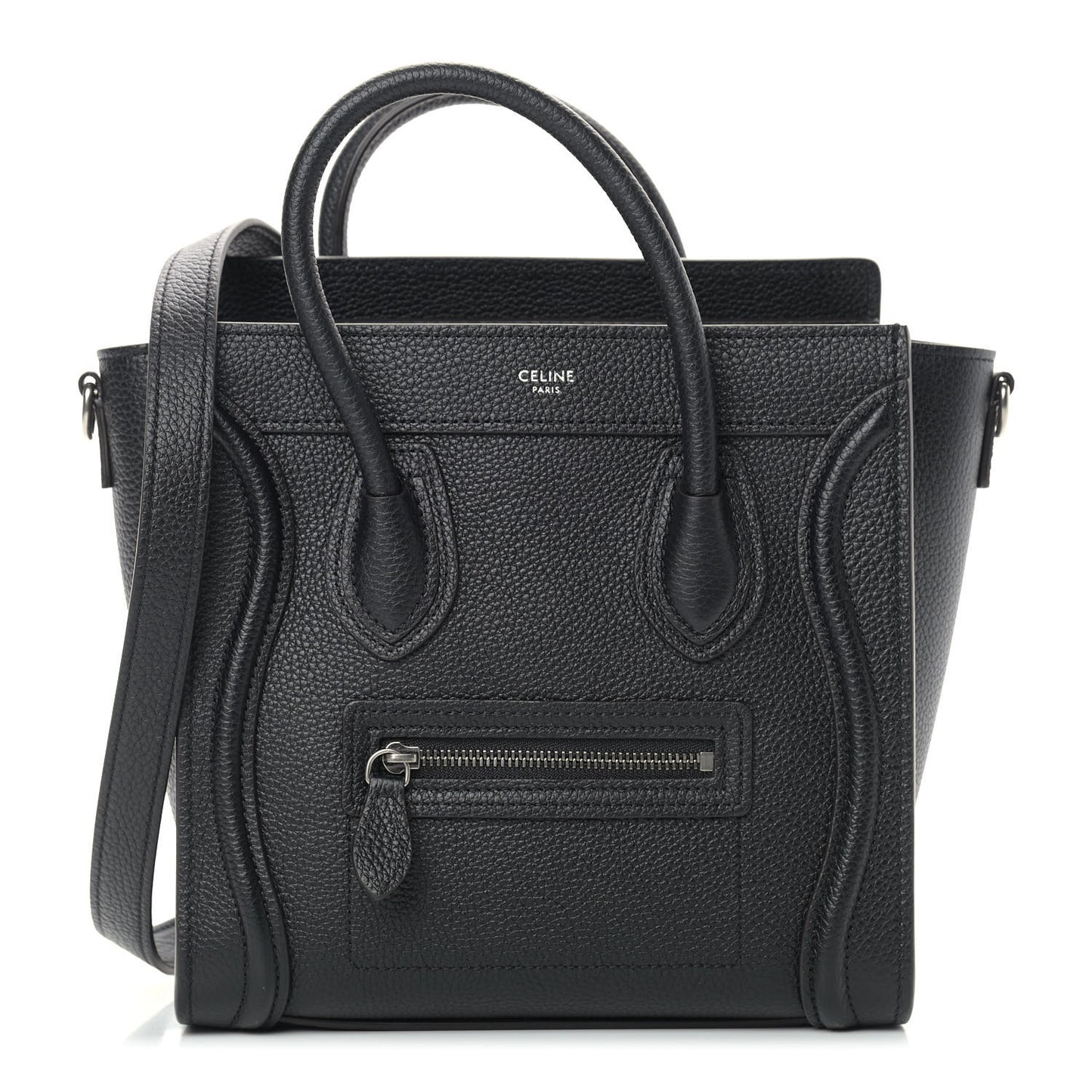 Drummed Calfskin Nano Luggage Black