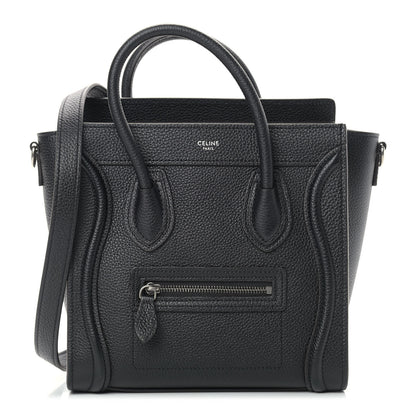 Celine Drummed Calfskin Nano Luggage Black 1 of 10