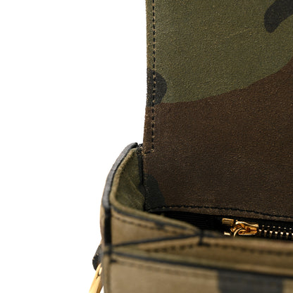 Saint Laurent Suede Monogram University Camouflage Shoulder Bag Green 10 of 12