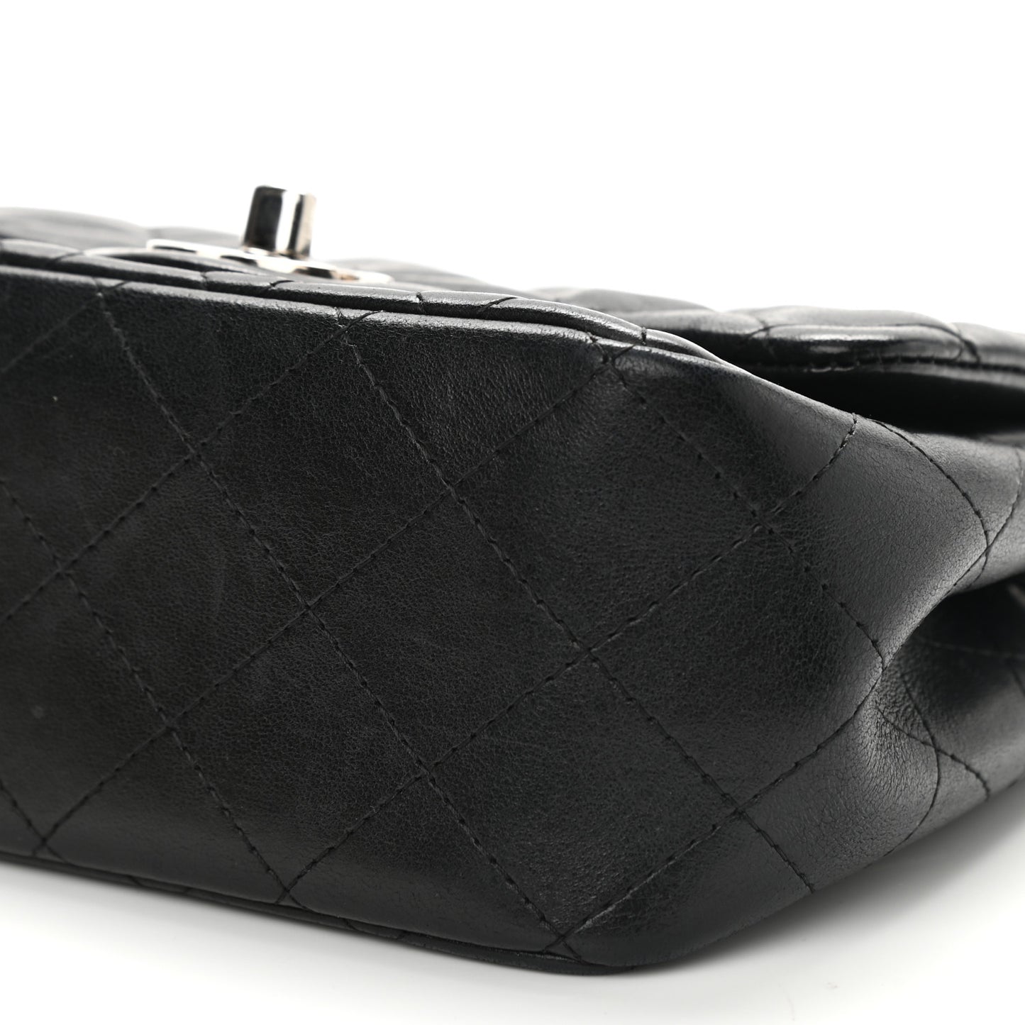 Lambskin Quilted Mini Square Flap Black