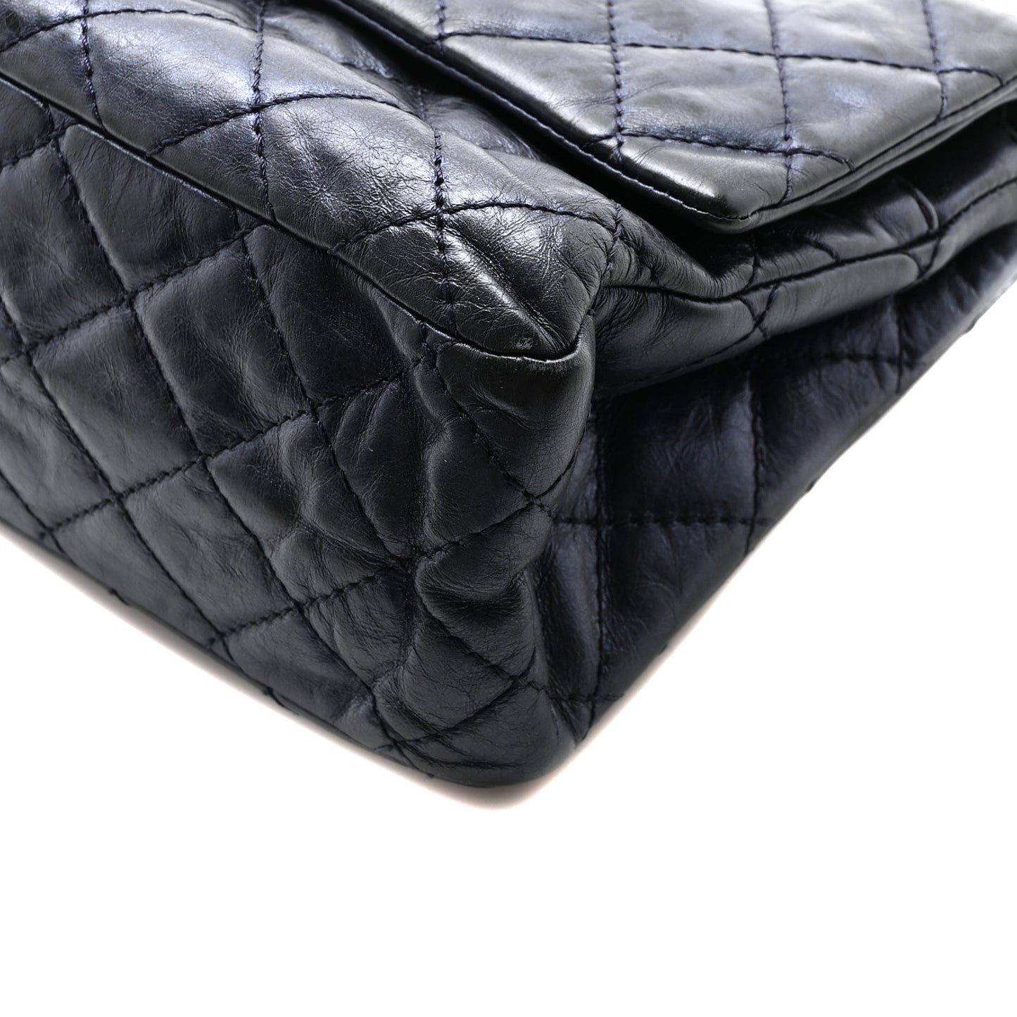 Metallic Aged Calfskin Quilted 2.55 Reissue 226 Flap Blue