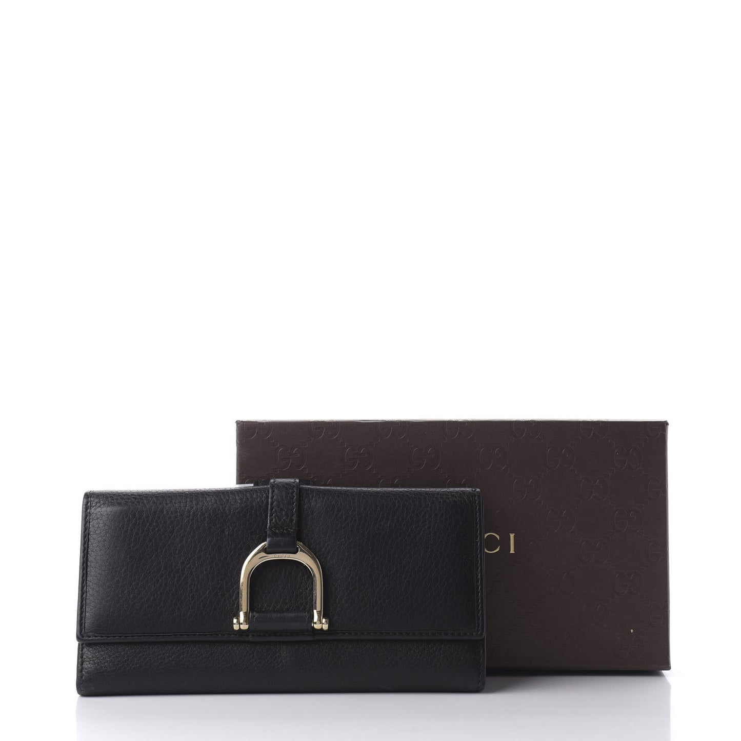Calfskin Stirrup Continental Wallet Black