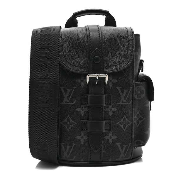 コ*ペ様 Louis Vuitton LV レザー バックパック ブラック リュ Louis Vuitton Monogram Eclipse Nano Christopher Backpack Black