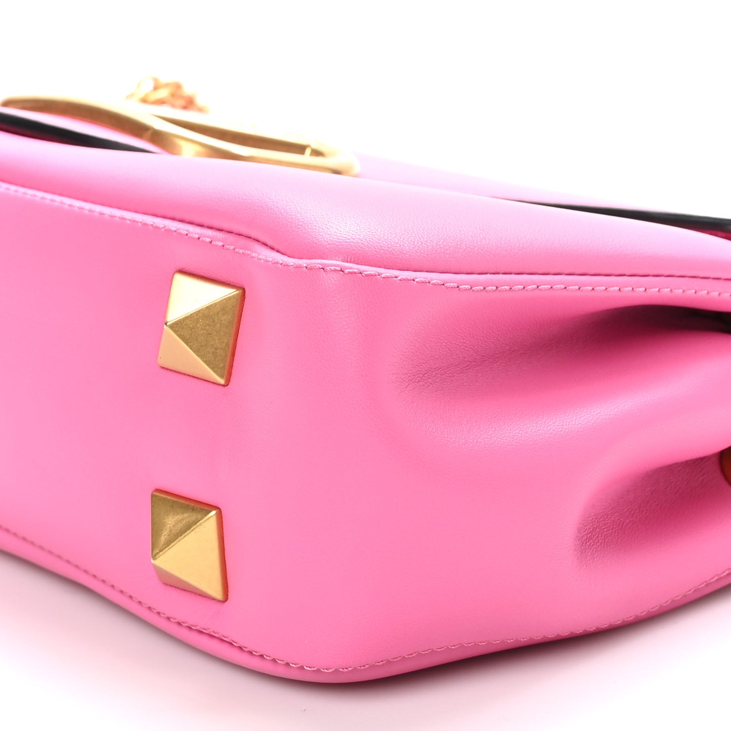 Nappa Stud Sign Shoulder Bag Feminine Pink