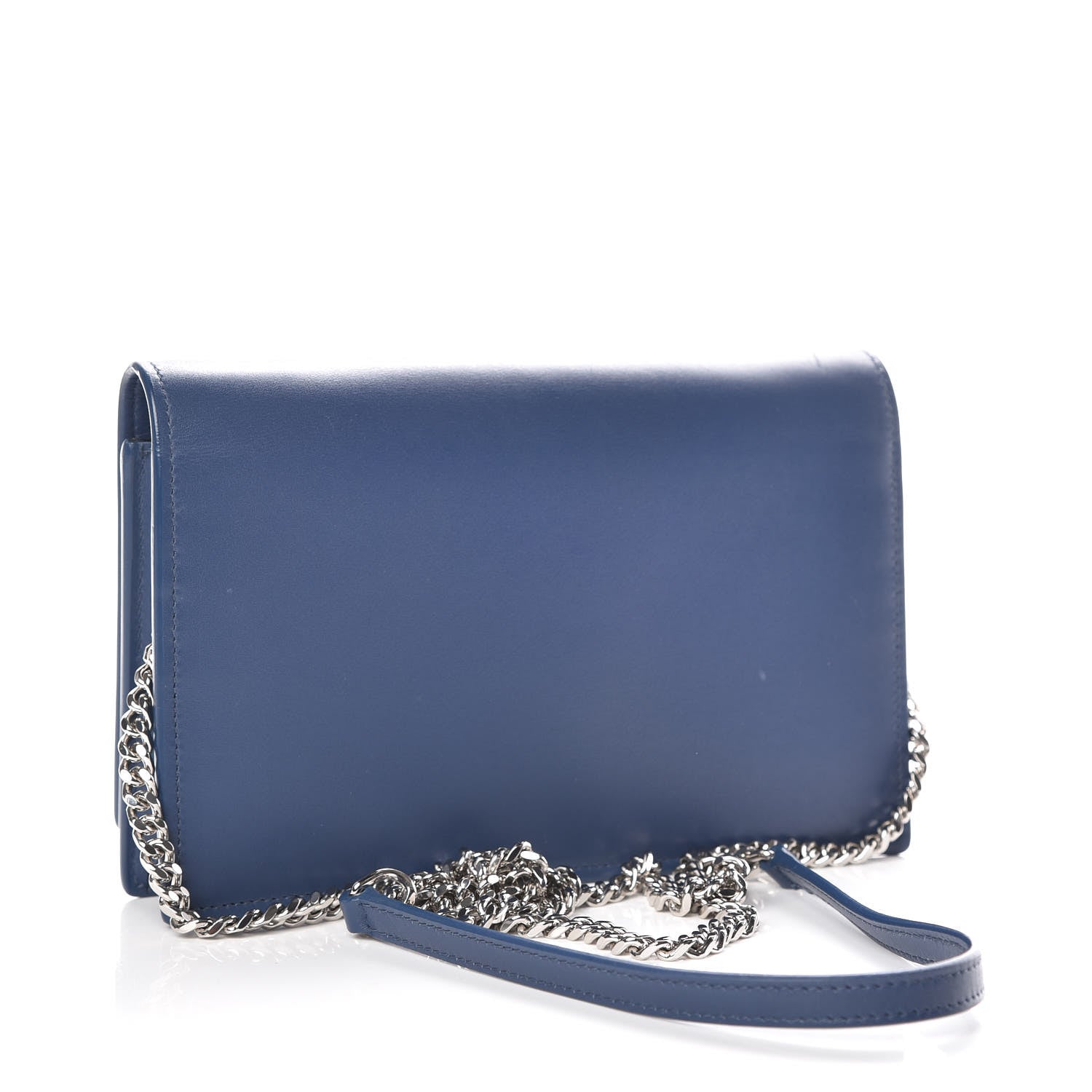 Saint Laurent Smooth Calfskin Classic Monogram Kate Tassel Chain Wallet Denim 3 of 10