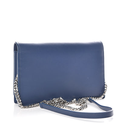 Saint Laurent Smooth Calfskin Classic Monogram Kate Tassel Chain Wallet Denim 3 of 10